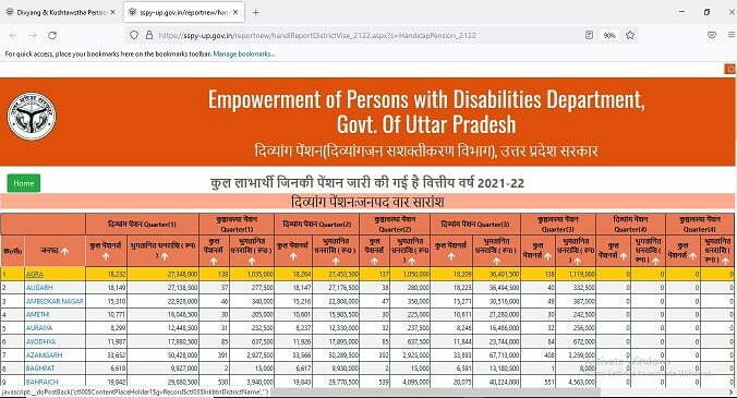 Divyang pension Yojana  List Process