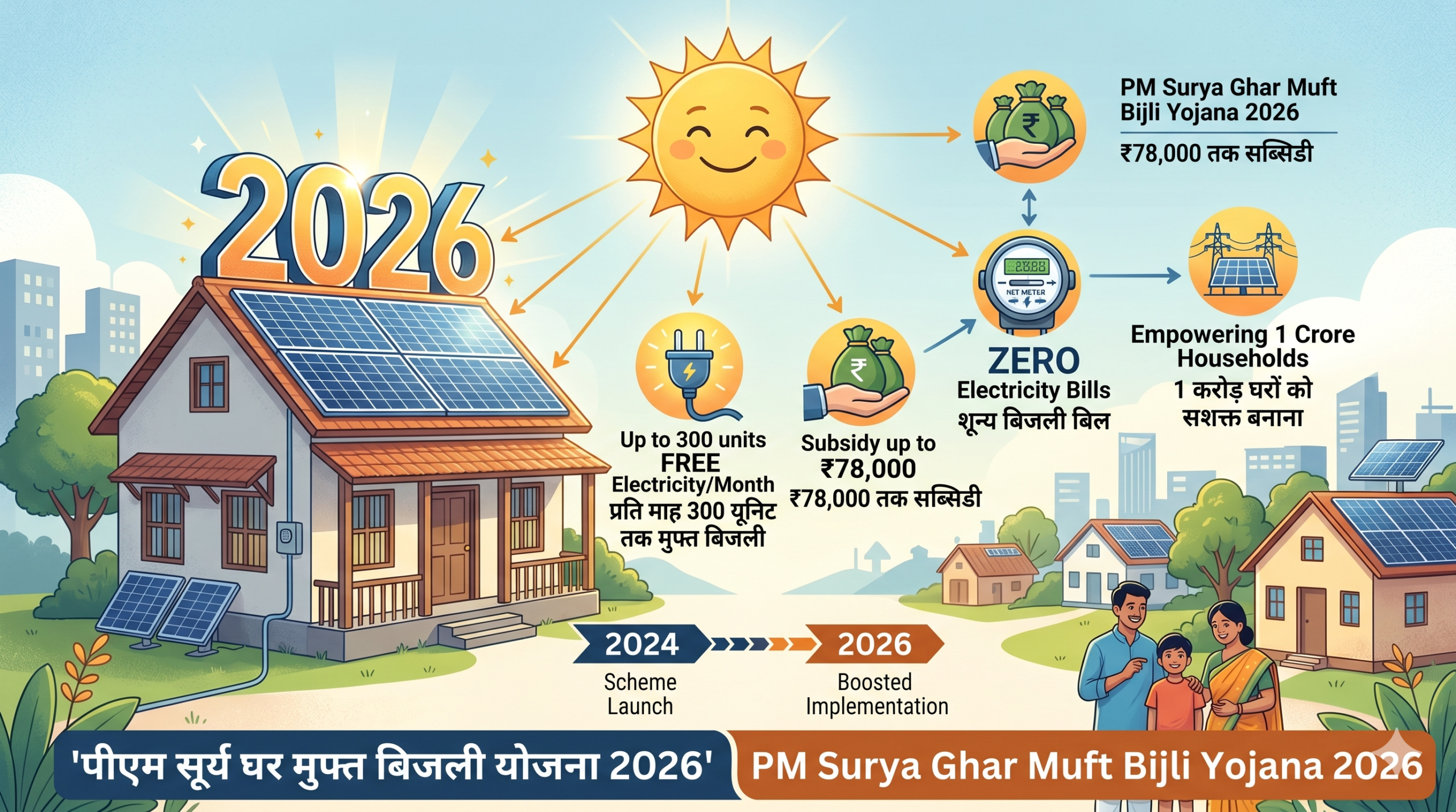 पीएम सूर्य घर मुफ्त बिजली योजना 2026