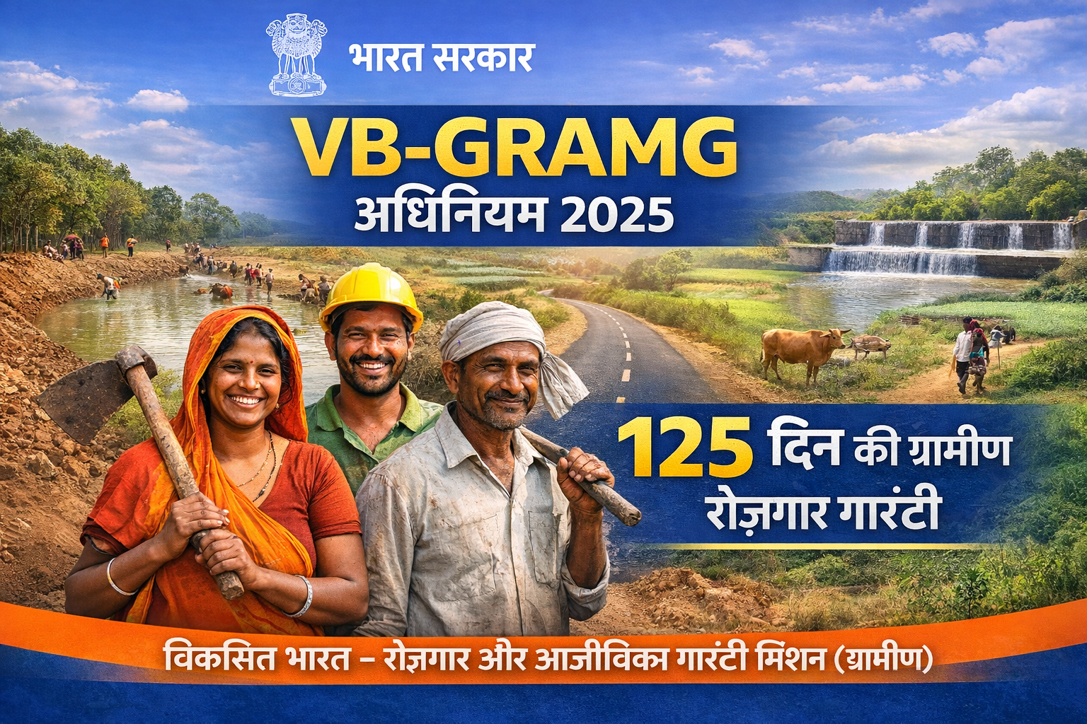 VB-GRAMG अधिनियम 2025 125 दिन की ग्रामीण रोजगार गारंटी योजना